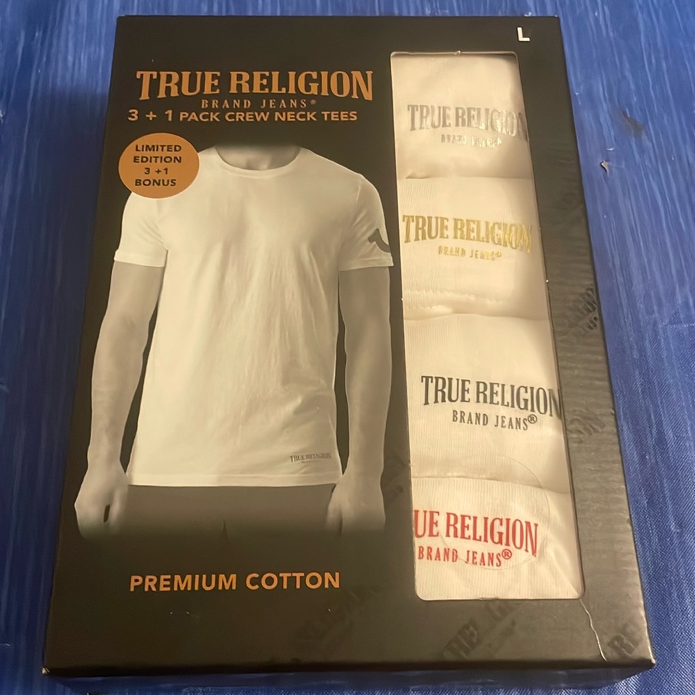 True religion 4 pack crew neck tees